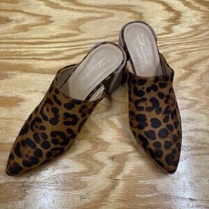 Vintage Havana Mel dark leopard mules size 7 (s26)